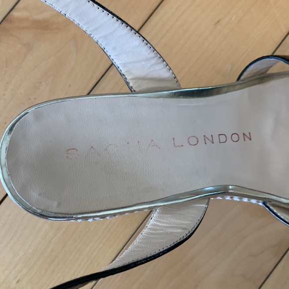 Sacha London Yvette Criss Cross Strap Leather Wedge Sandal Women Size 7 - Picture 15 of 17